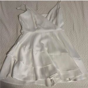 Chic White Layered Dress